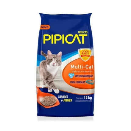 Areia Higiênica Pipicat Multicat para Gatos - 12 kg | Petz