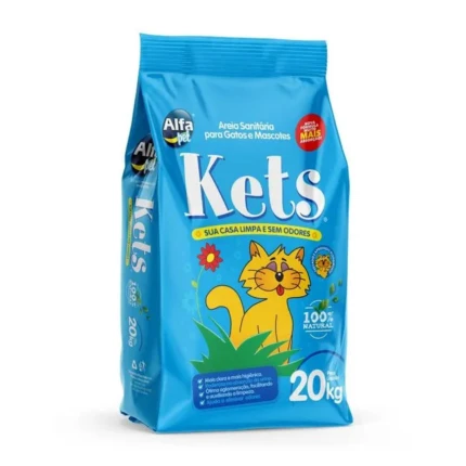 Areia higienica sanitaria p gatos Kets 20kg + limpeza - odor | Petz