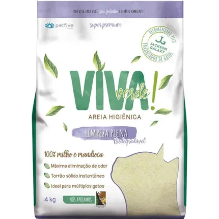 Areia Higiênica Viva Verde Grãos Finos para Gatos - 4kg | Petz