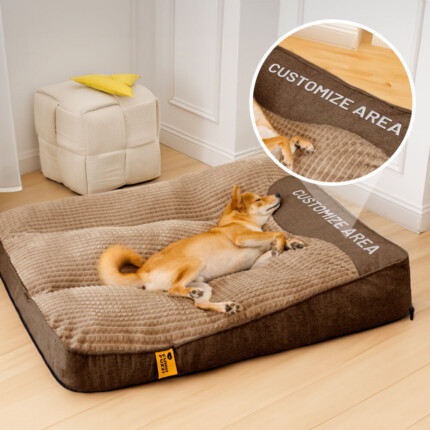 Cama de almofada para cachorro com proteção para coluna grande e espessa e resistente a arranhões personalizada | Petz