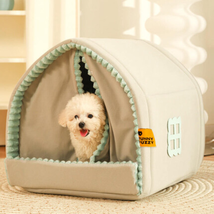 Cama para Cachorro Fechada em Formato de Casa para pets com Cortina Dupla | Petz