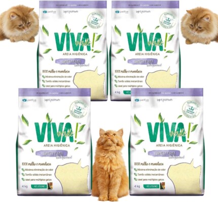 Kit 4 Areia Higiênica Para Gatos Biodegradável Limpeza Plena Viva Verde - 4kg | Petz
