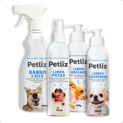 Kit Higiene e Cuidados Petliz para Cães e Gatos Banho a Seco | Petz