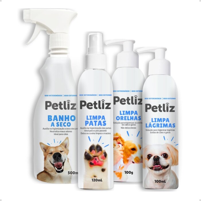 Kit Higiene e Cuidados Petliz para Cães e Gatos Banho a Seco | Petz