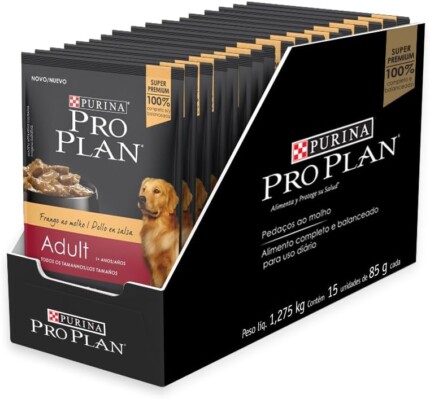 Pack de Ração Úmida Cães Adultos PRO PLAN Frango - Com 15 Sachês 100g | Petz