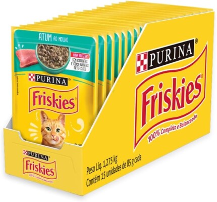 Pack Nestlé Purina Friskies Ração Úmida Para Gatos Adultos Atum Ao Molho - Com 15 Sachês 85g | Petz