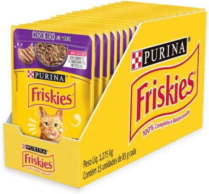 Pack Nestlé Purina Friskies Ração Úmida Para Gatos Adultos Cordeiro Ao Molho - Com 15 Sachês 85g | Petz