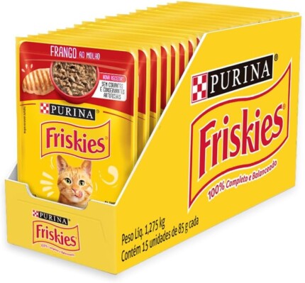 Pack Nestlé Purina Friskies Ração Úmida Para Gatos Adultos Frango Ao Molho - Com 15 Sachês 85g | Petz