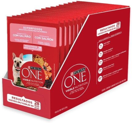 Pack Ração Úmida Purina One Cães Salmão - Com 15 Sachês 85g | Petz