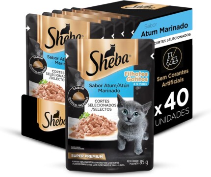 Pack Ração Úmida Sheba Sachê para Gatos Filhotes Sabor Atum Marinado 85g - 40 unidades | Petz