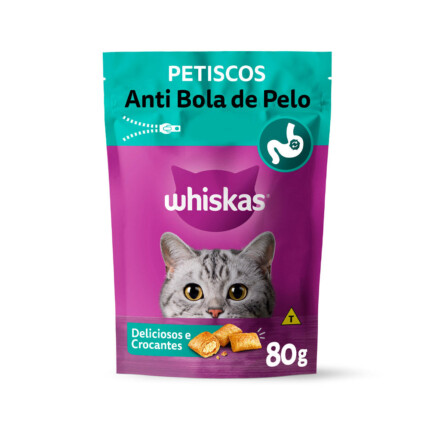 Petisco Whiskas Temptations Anti Bola de Pelo para Gatos Adultos | Petz