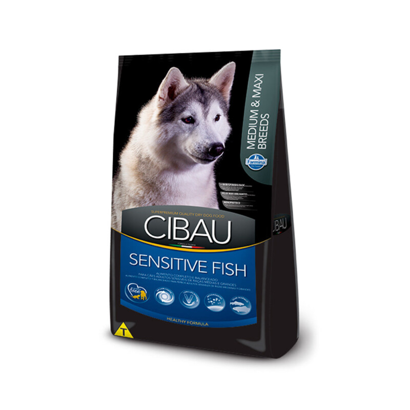 Ração Cibau Medium & Maxi Sensitive Fish para Cães Adultos de Raças Médias e Grandes - 12kg | Petz