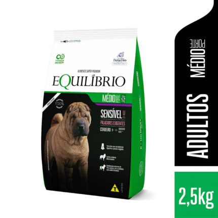 Ração Equilíbrio Sensível para Cães Adultos de Porte Médio Sabor Cordeiro | Petz