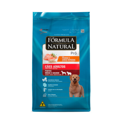 Ração Fórmula Natural Pró para Cães Adultos de Porte Médio e Grande Sabor Frango e Arroz Integral | Petz
