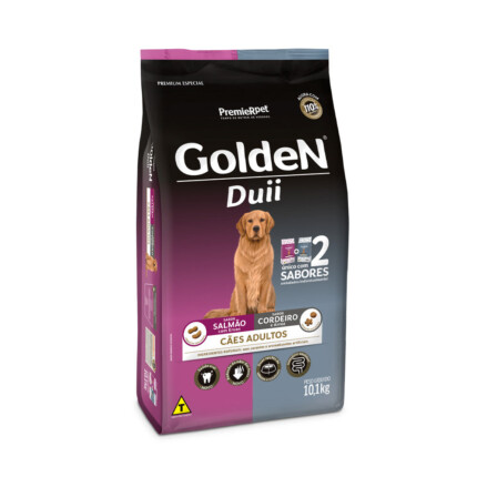 Ração Golden Duii para Cães Adultos Sabor Salmão com Ervas e Cordeiro com Arroz - 10,1kg | Petz