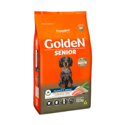 Ração Golden Fórmula Mini Bits para Cães Senior de Porte Pequeno Sabor Frango e Arroz 10kg | Petz