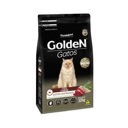 Ração Golden para Gatos Adultos Castrados Sabor Carne | Petz