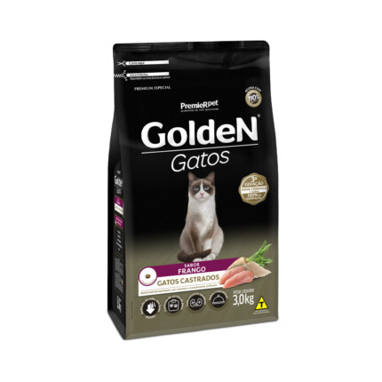 Ração Golden para Gatos Adultos Castrados Sabor Frango | Petz