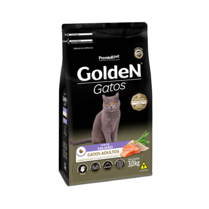 Ração Golden para Gatos Adultos Sabor Salmão | Petz