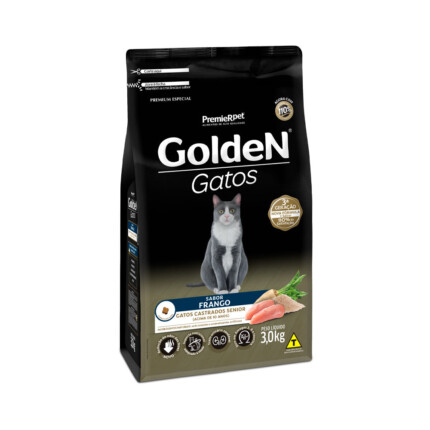 Ração Golden para Gatos Sênior Castrados Sabor Frango | Petz