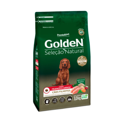 Ração Golden Seleção Natural para Cães Filhotes Sabor Frango e Arroz | Petz