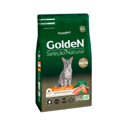 Ração Golden Seleção Natural para Gatos Adultos Sabor Frango e Arroz | Petz