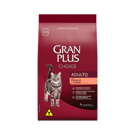 Ração GranPlus Choice para Gatos Adultos Sabor Frango e Carne 10,1kg | Petz