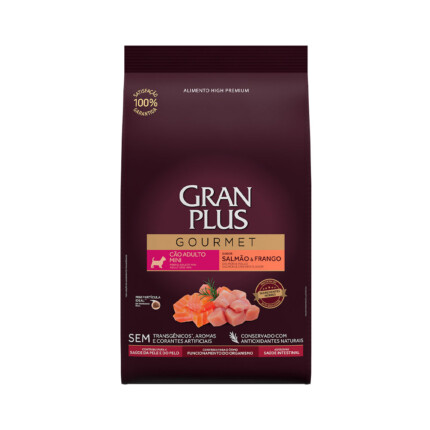Ração GranPlus Gourmet para Cães Adultos de Porte Mini Sabor Salmão e Frango | Petz