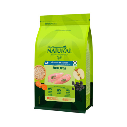 Ração Guabi Natural Light para Cães Adultos de Porte Mini e Pequeno Sabor Peru e Aveia | Petz