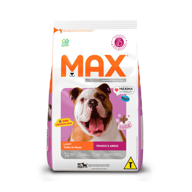 Ração Max Light para Cães Adultos Sabor Frango e Arroz | Petz