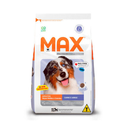 Ração Max para Cães Adultos de Porte Médio e Grande Sabor Carne e Arroz | Petz