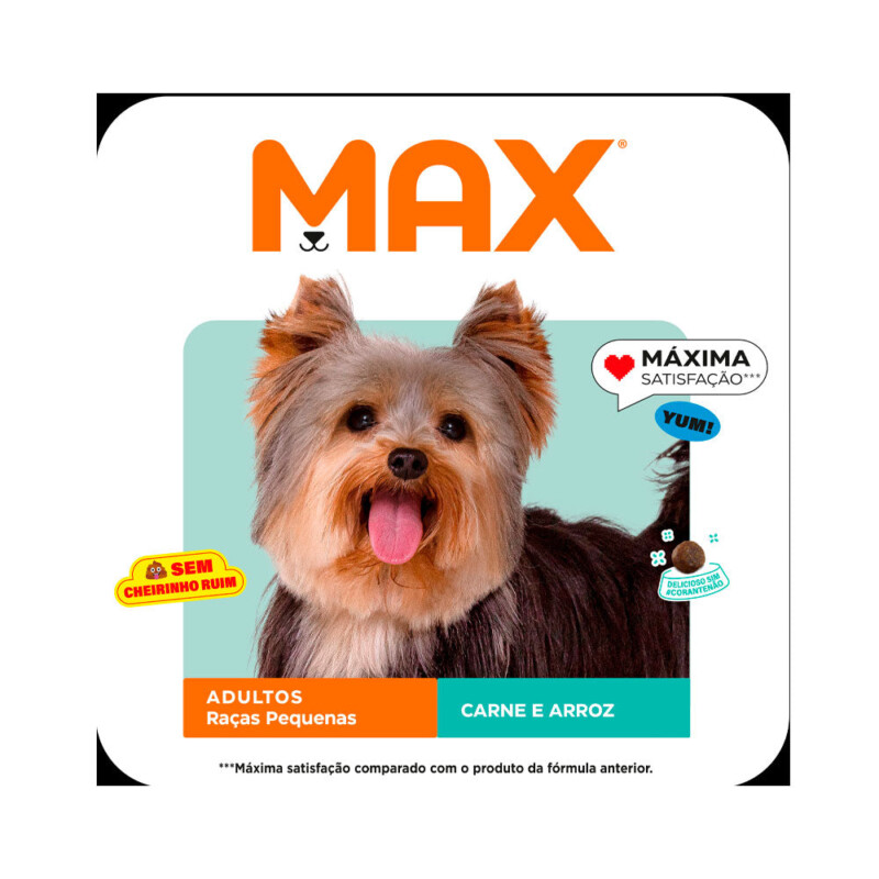 Ração Max para Cães Adultos de Porte Pequeno Sabor Carne e Arroz | Petz