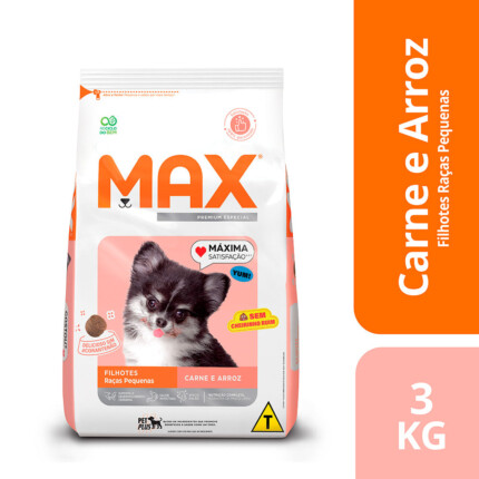 Ração Max para Cães Filhotes de Porte Pequeno Sabor Carne e Arroz | Petz
