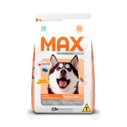Ração Max para Cães Sênior de Porte Médio e Grande Sabor Frango e Arroz | Petz