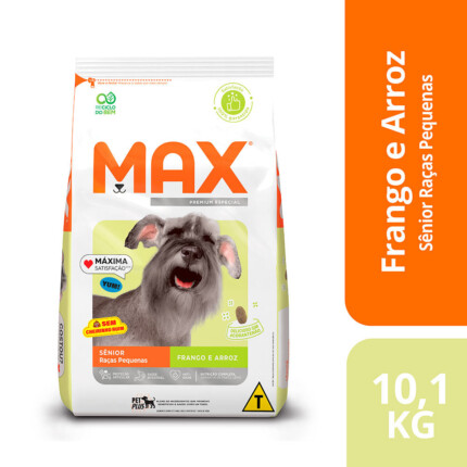 Ração Max para Cães Sênior de Porte Pequeno Sabor Frango e Arroz | Petz