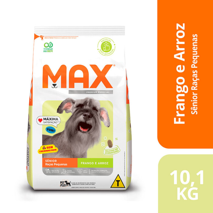 Ração Max para Cães Sênior de Porte Pequeno Sabor Frango e Arroz | Petz