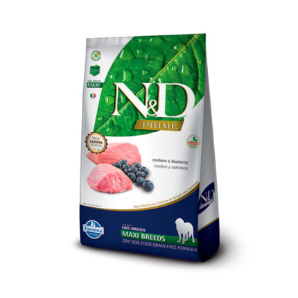 Ração N&D Prime para Cães Adultos de Raças Grandes Sabor Cordeiro e Blueberry - 10,1kg | Petz