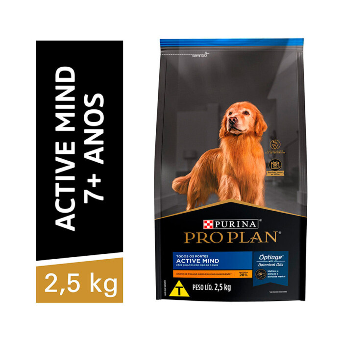 Ração Pro Plan Active Mind para Cães Adultos 7+ Sabor Frango | Petz