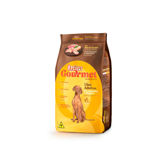 Ração Quatree Gourmet para Cães Adultos Porte Médio e Grande Sabor Mix de Carnes | Petz