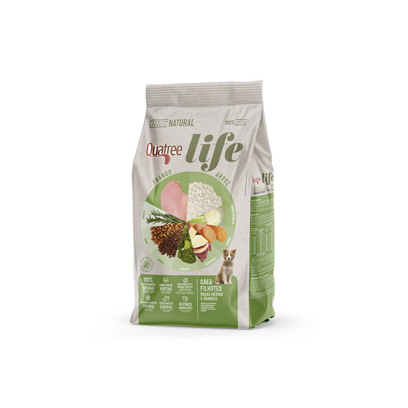 Ração Quatree Life para Cães Filhotes de Porte Médio e Grande Sabor Frango e Arroz | Petz