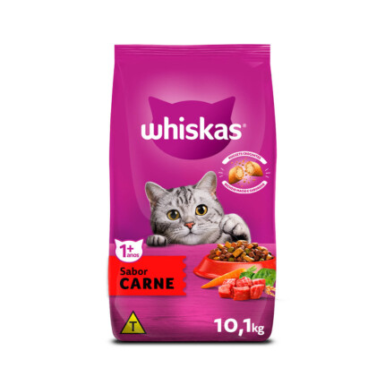 Ração Whiskas para Gatos Adultos Sabor Carne 10.1kg | Petz