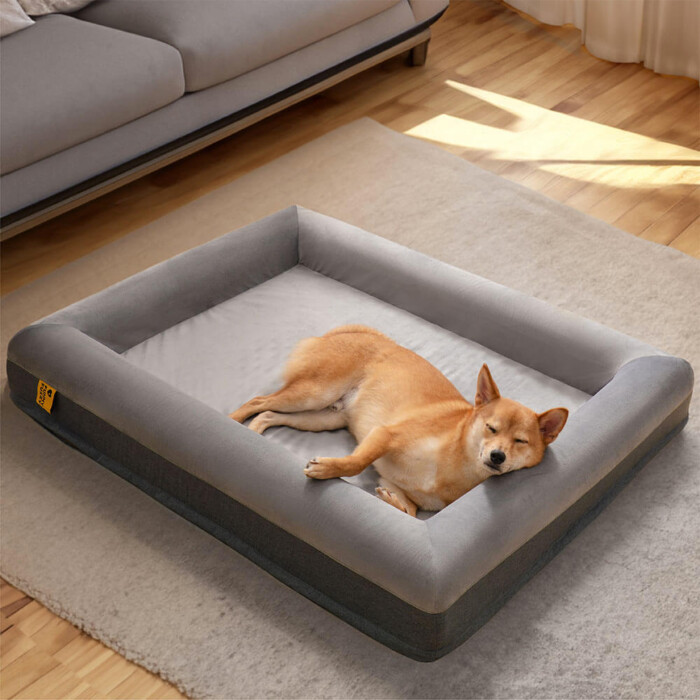 Sono feliz da cama ortopédica superior do cão com jogo alegre que escava a cama | Petz